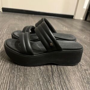 Reef Lofty Lux Hi Black Platform Sandals